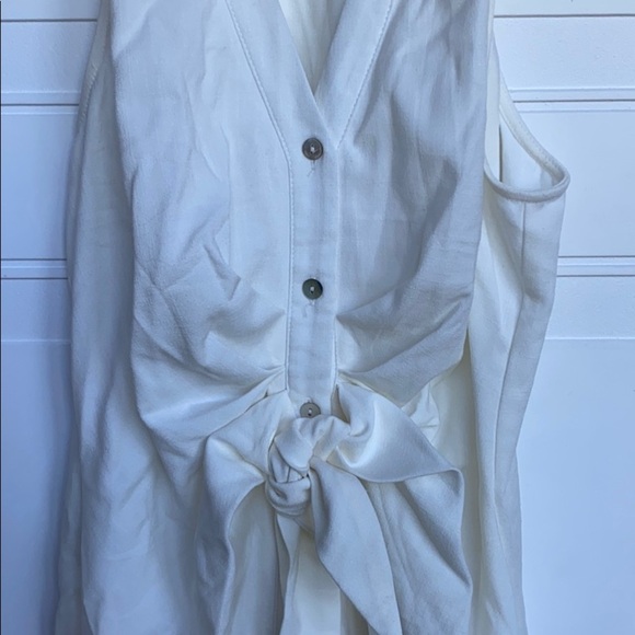 Anthropologie Drew Tibby Tie Front Top Ivory M - Picture 3 of 7